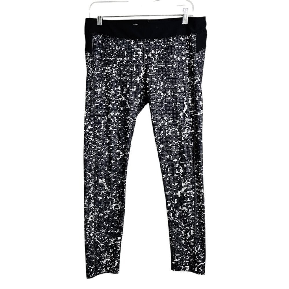 Women's UNDER ARMOUR Camo Leggings BLACK & GRAY size XL Exercise Athletic Pants - Picture 2 of 6